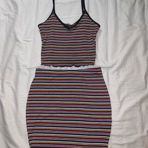 FashionNova Striped Skirt Set